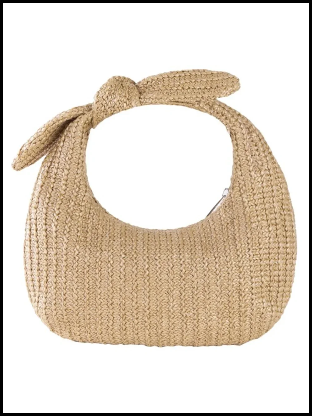 Woven Straw Top Handle Handbag with Bow Decor Lightweight Beach Bag for Women